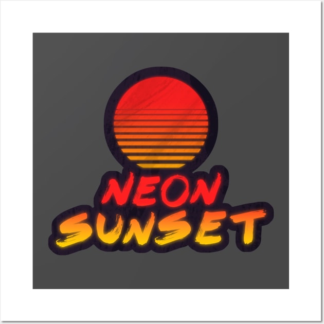 Neon Sunset 2 Wall Art by DylanBlairIllustration